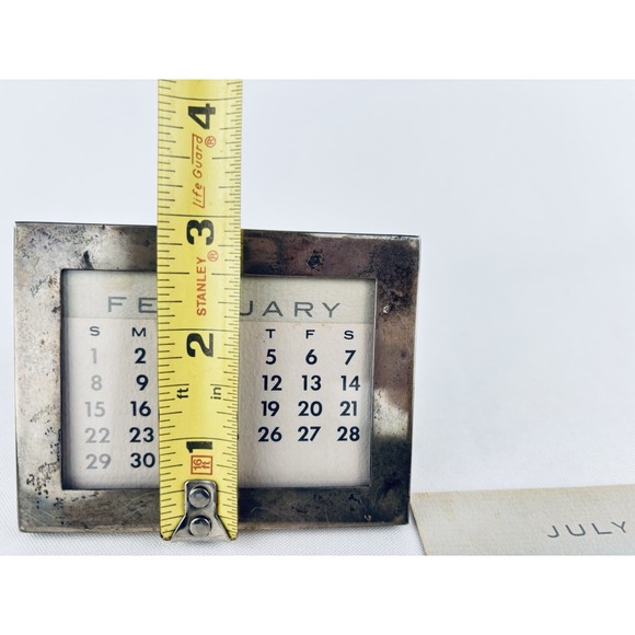 Vintage TIFFANY & CO Makers Sterling Silver Perpetual Calendar Picture Frame - Picture 9 of 10